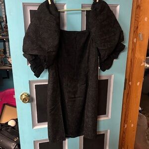 Joyfolie Livi Dress with Puff Sleeves Black XL